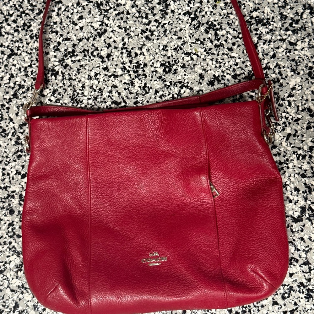 Red Leather Coach Crossbody Bag